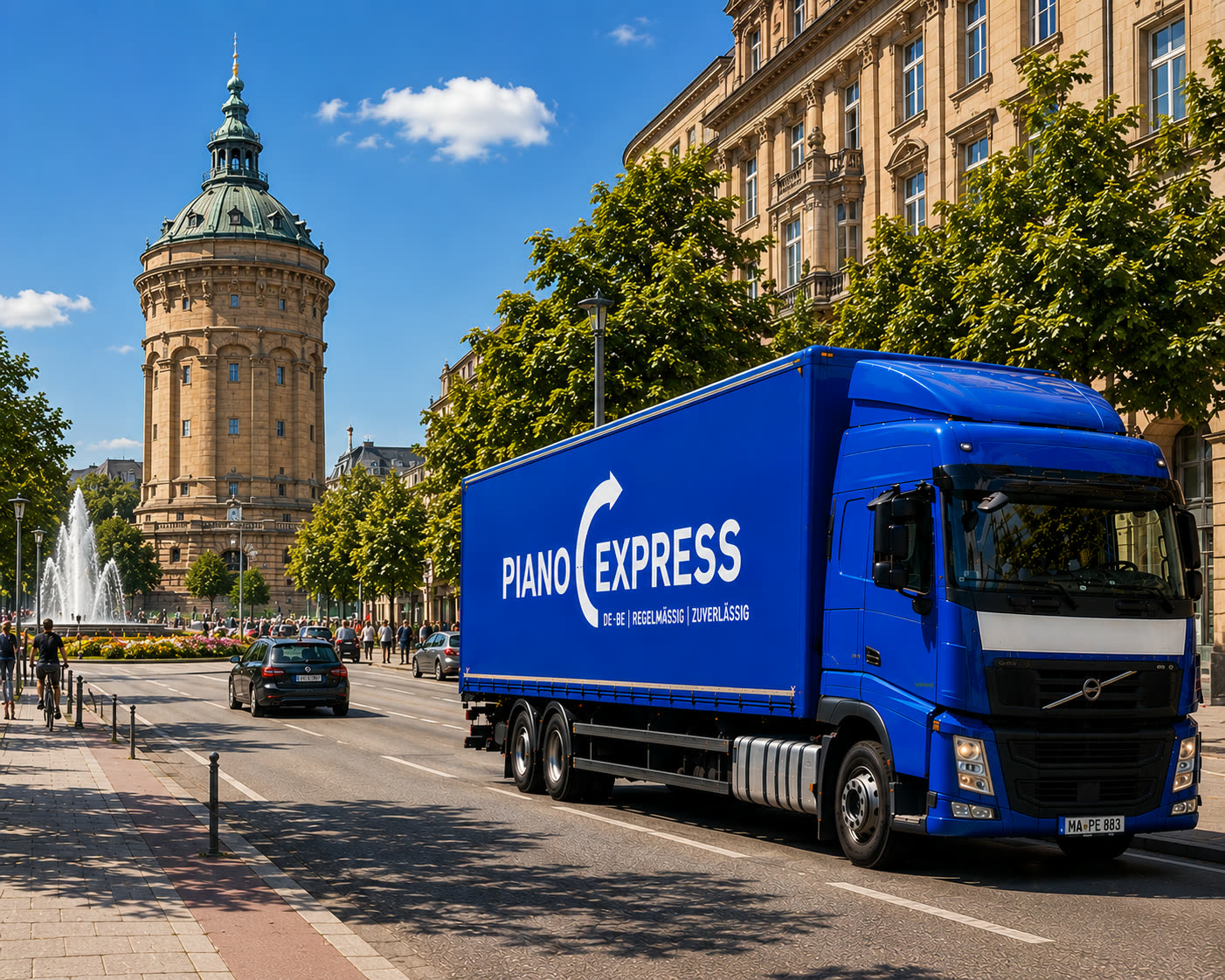 Piano transport in Mannheim